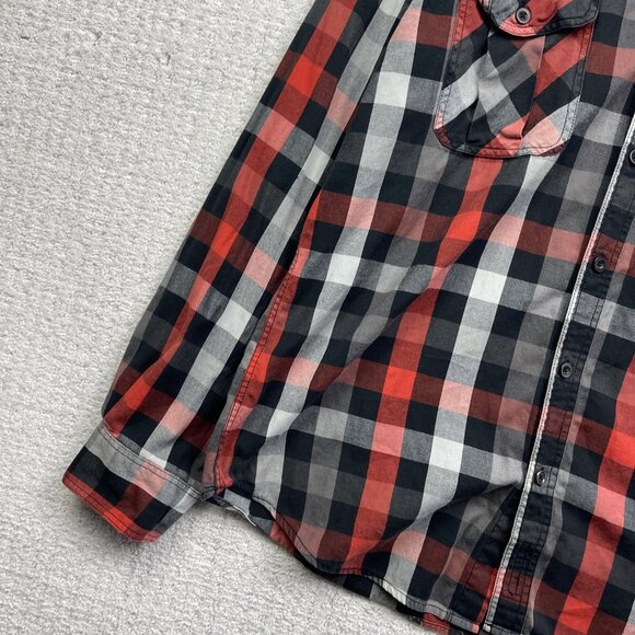 44mm Shirt Mens XL Black / Red Button Up Cotton Cowboy Legendary Work Western - Picture 3 of 14